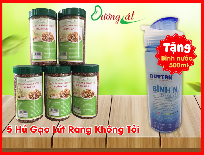 [Free 500ml Duy Tan Water Bottle] Combo of 5 Packs of Duong Cat Garlic-Free Brown Rice (300g)